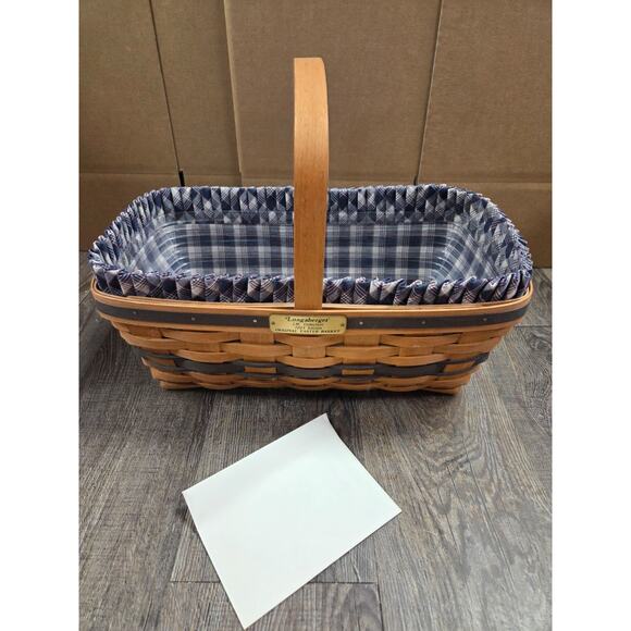 Longaberger 1993 Original Easter Basket J. W. Collection Liner Protector Tie on - Picture 6 of 7